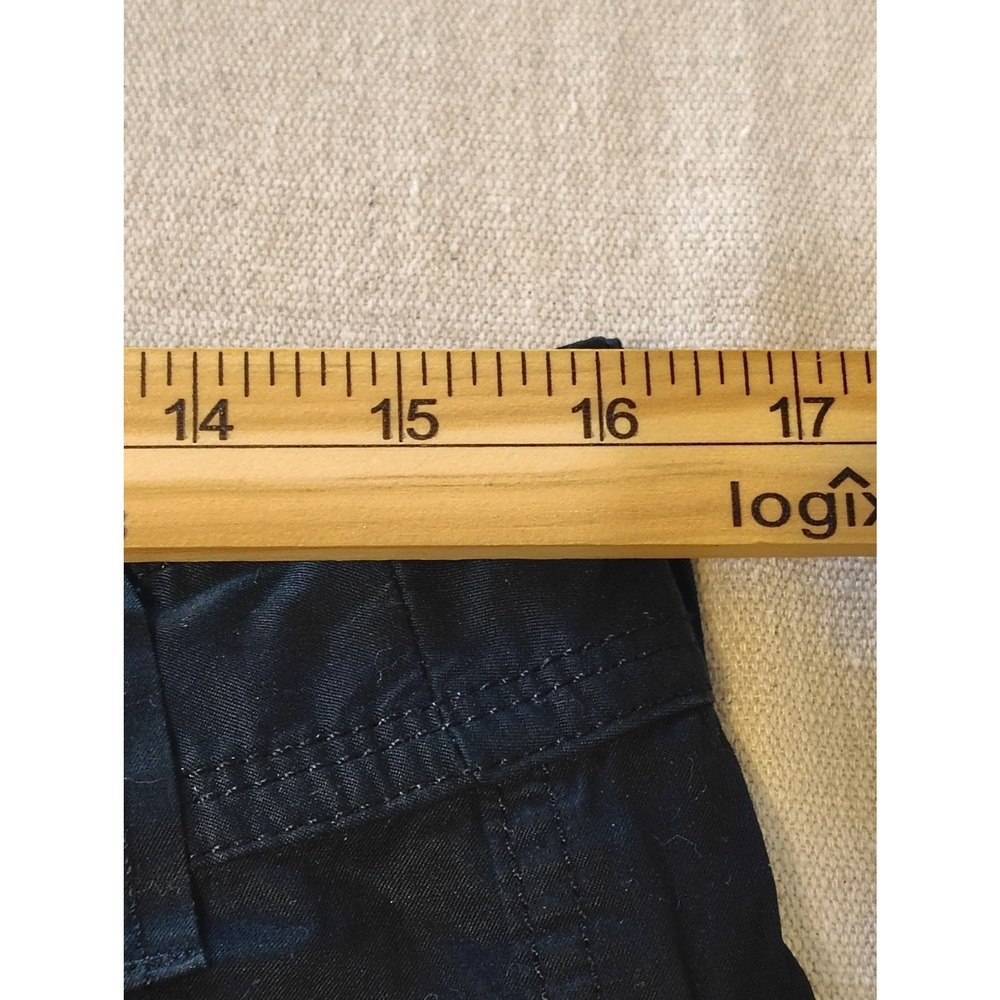 Express Womens Black Cargo Pants Wide Leg Utility Y2K Multi Pocket Size 8 24 - Picture 7 of 9